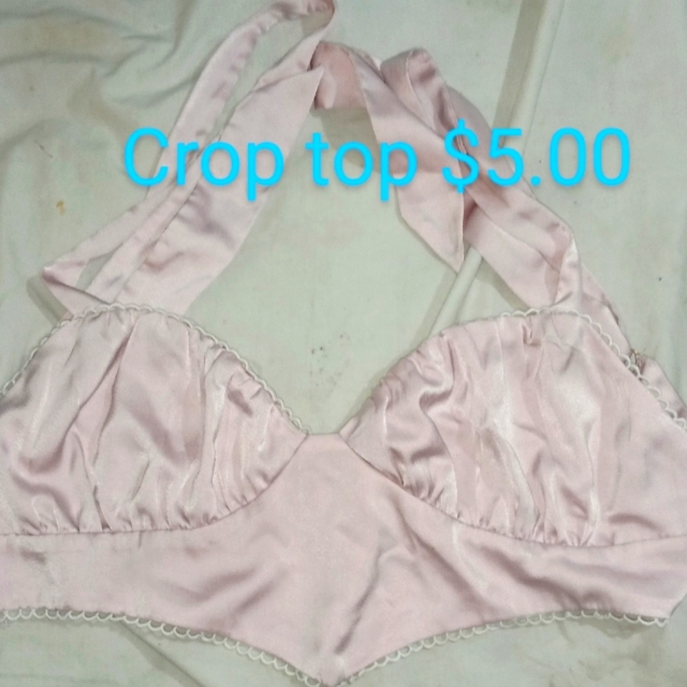 Sexy silk crop top
